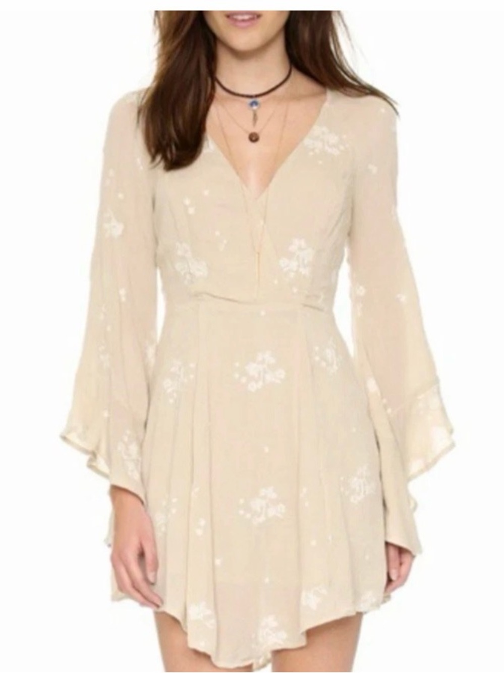 Free People Jasmine Embroidered Mini Dress.